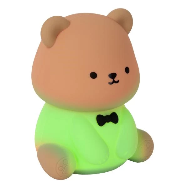 Lucide PINCHA BEAR - Lampe de table Rechargeable Chambres d'enfant - Batterie/Piles - LED 3 StepDim - 1x0,5W 2100K - Rvb - Brun | Essential - détail 1